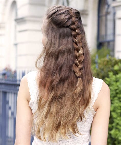 braid styles for long hair|french braid half up down.